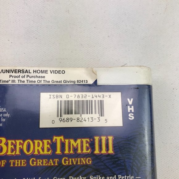 VHS The Land Before Time III Time Of Great Giving Clamshell Animated Movie Dinos - Picture 5 of 5